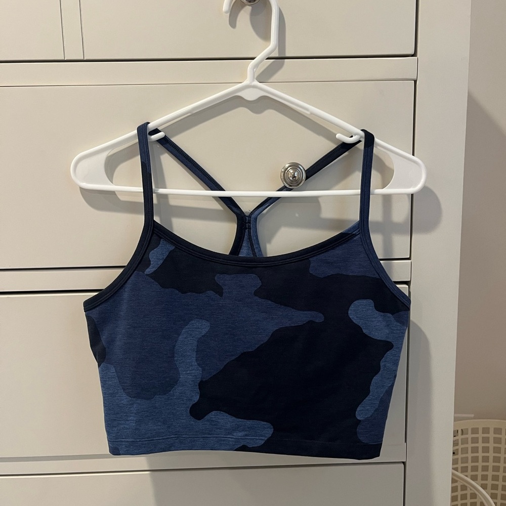 Aerie blue camo sports bra